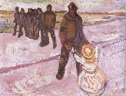 Worker and children Edvard Munch